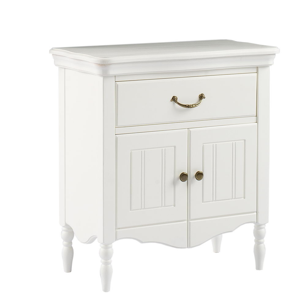 Прикроватный комод массив сосны белый Айно №16