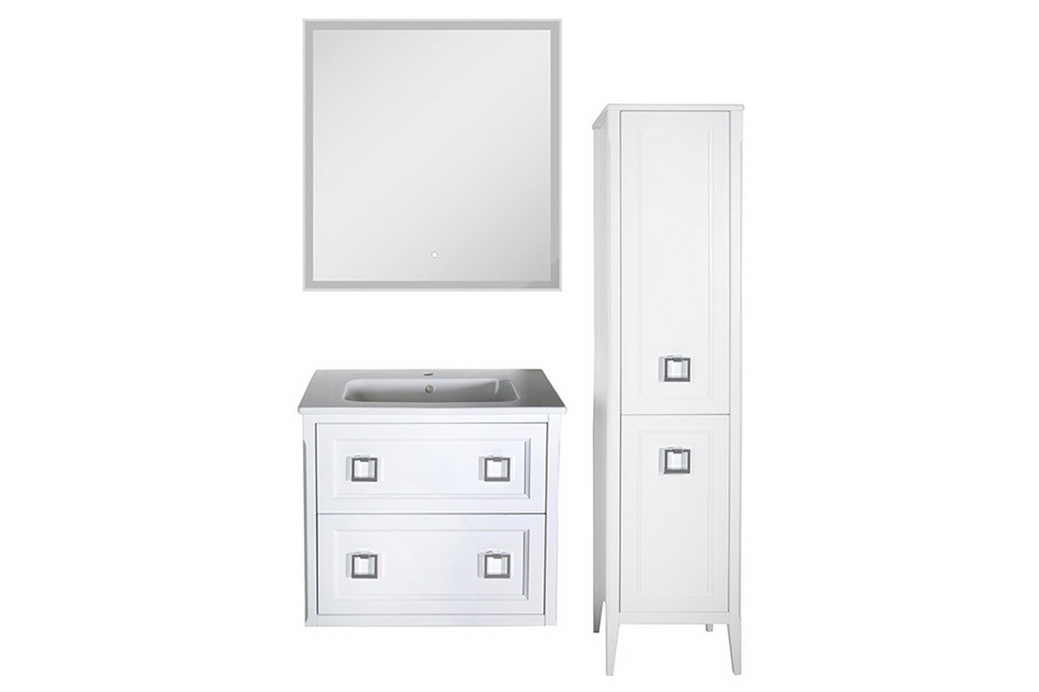 Зеркало белое в ванную Марика 105