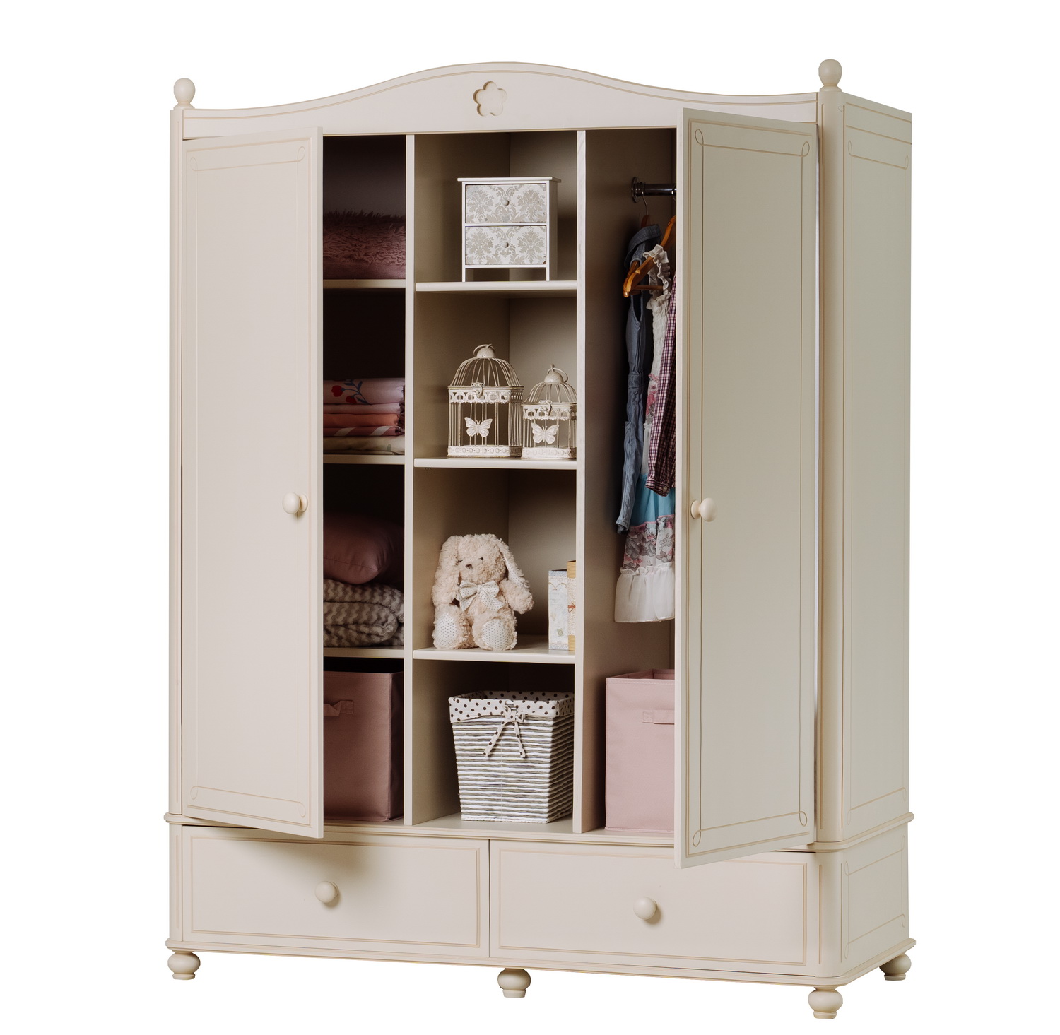 Шкаф 3 створчатый белый Бетти 3-ств №6