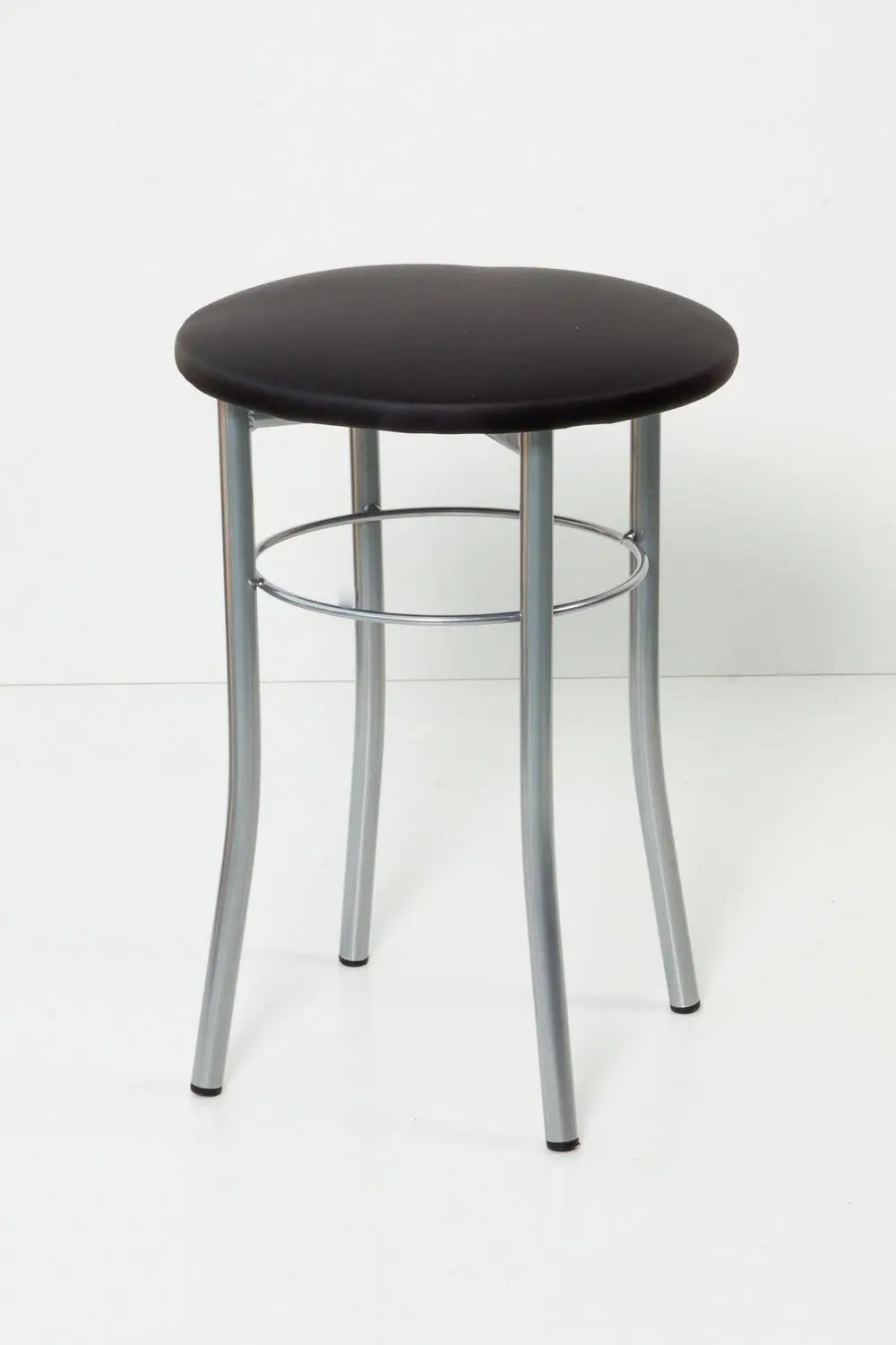 ТАБУРЕТ ЧЁРНЫЙ МЕТАЛЛИЧЕСКИЙ ЭКСТРА (серебро, С.-118)