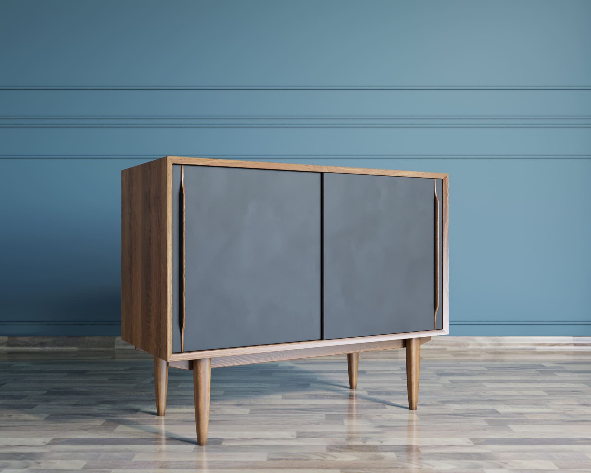 Комод из дерева "Bruni Black" две дверки