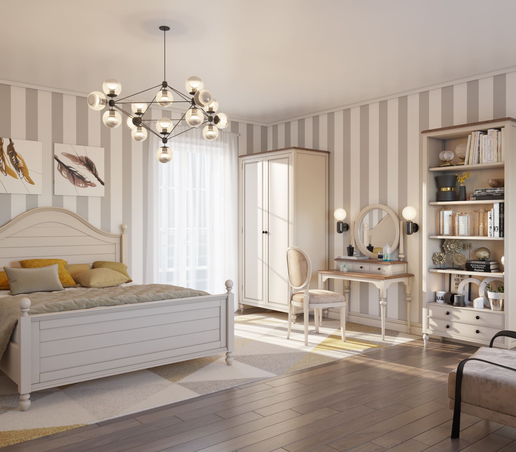 Стеллаж из дерева "Odri" с ящиками