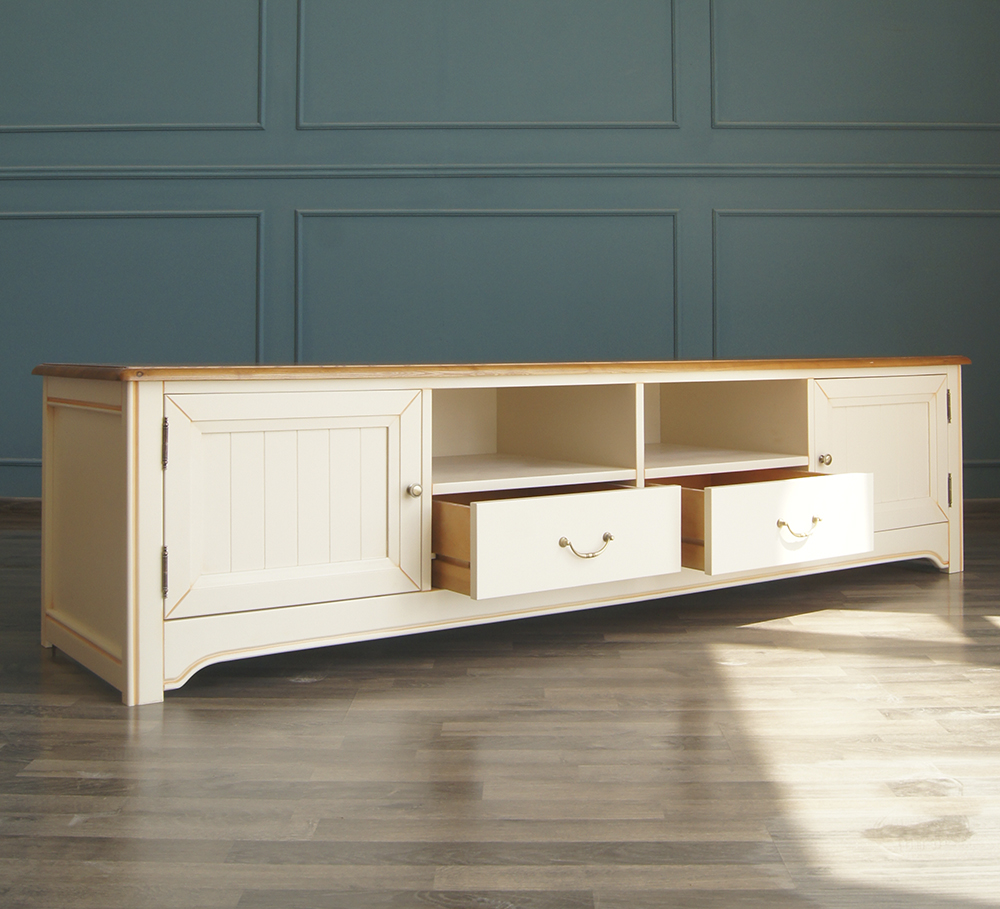 Бежевая консоль "Olivia" под TV удлиненная