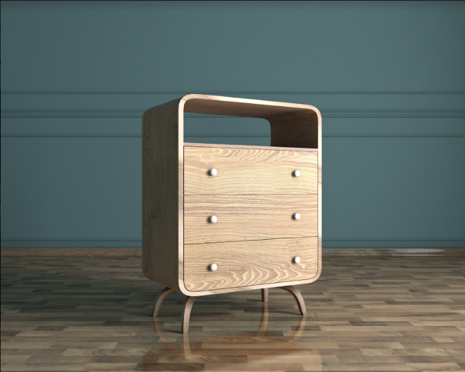 Высокий комод с 3 ящиками «Ellipse" с тремя ящиками