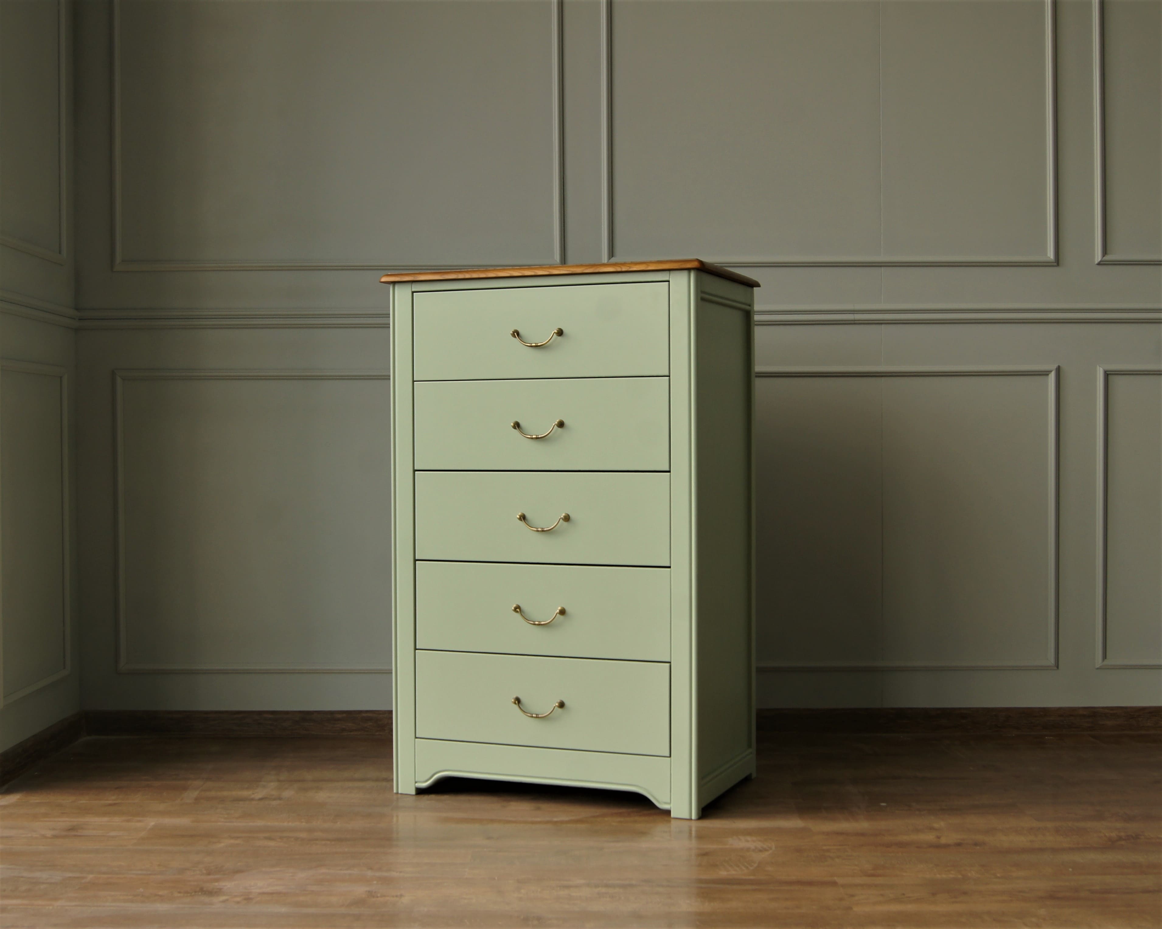 Комод массив дерева "Olivia" высокий на 5 ящиков арт GA3005