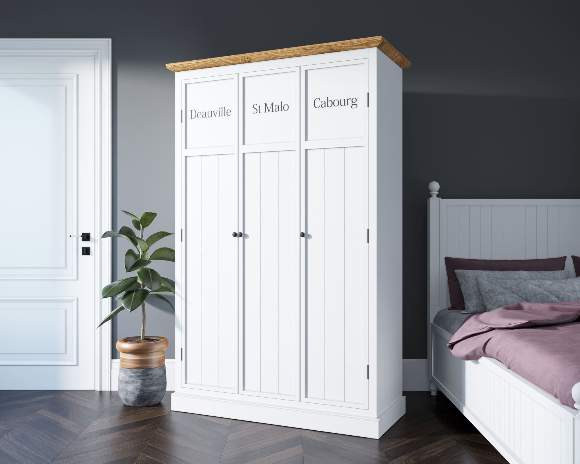 Шкаф трехстворчатый для детской "Palermo" в стиле прованс