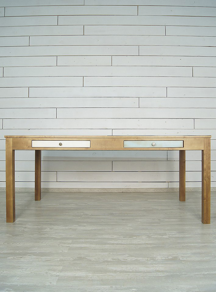 Стол 2 ящика темный "Aquarelle Birch" темный