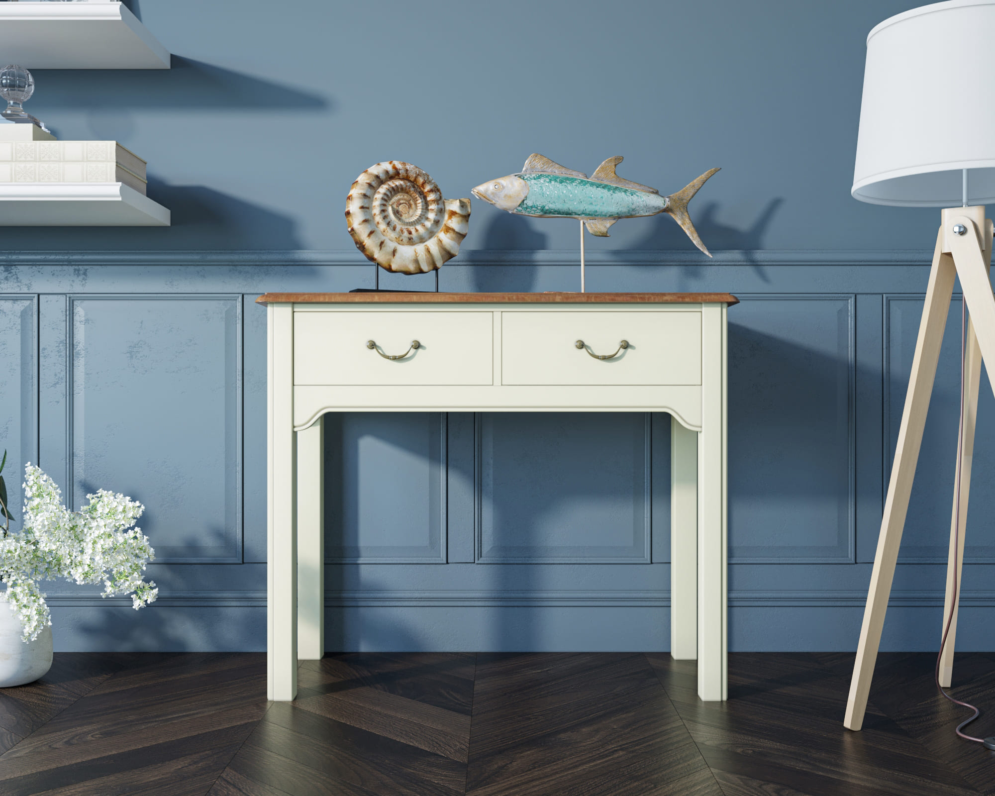 Бежевая консоль "Olivia" с 2 ящиками