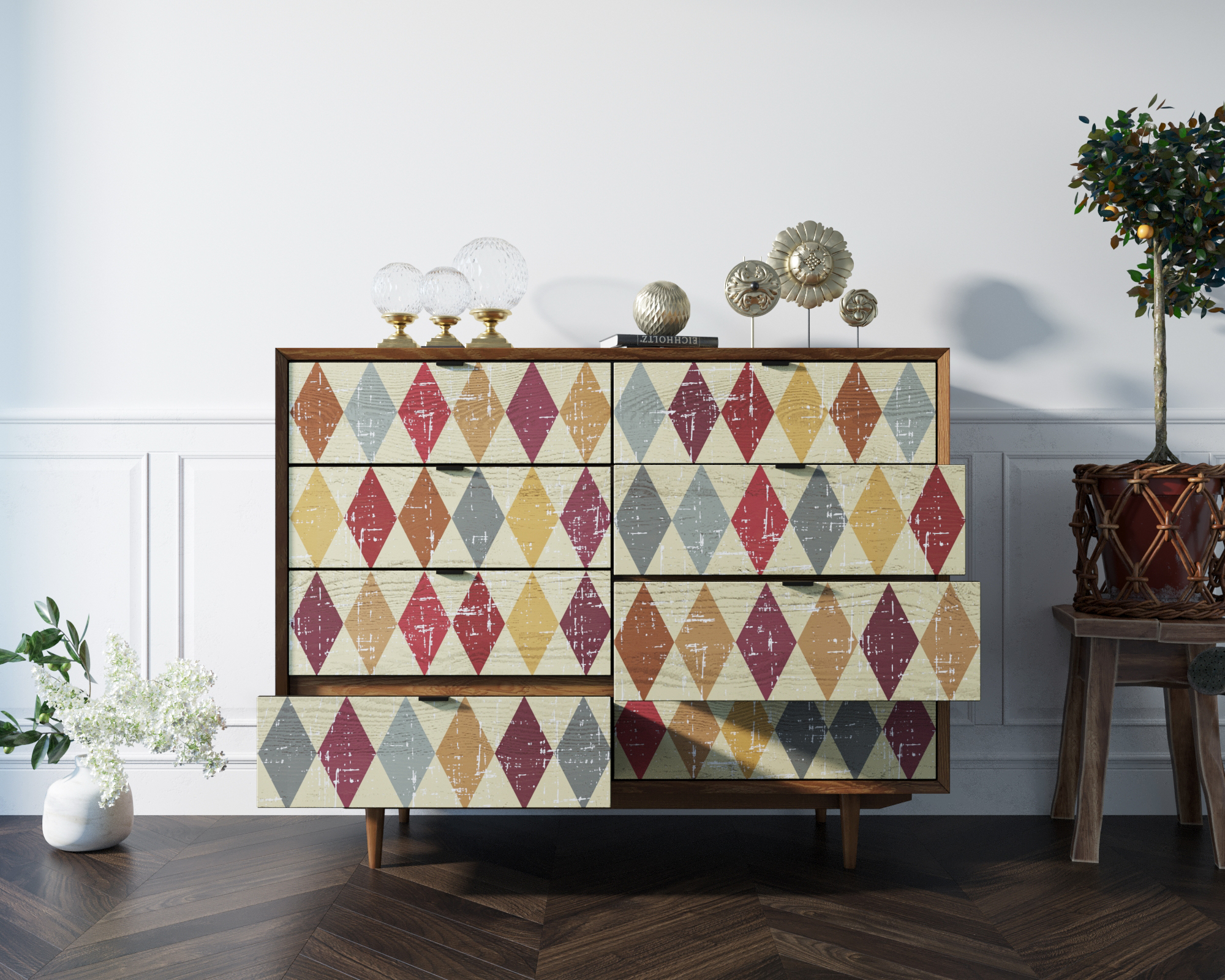 Комод "Bruni print" на восемь ящиков