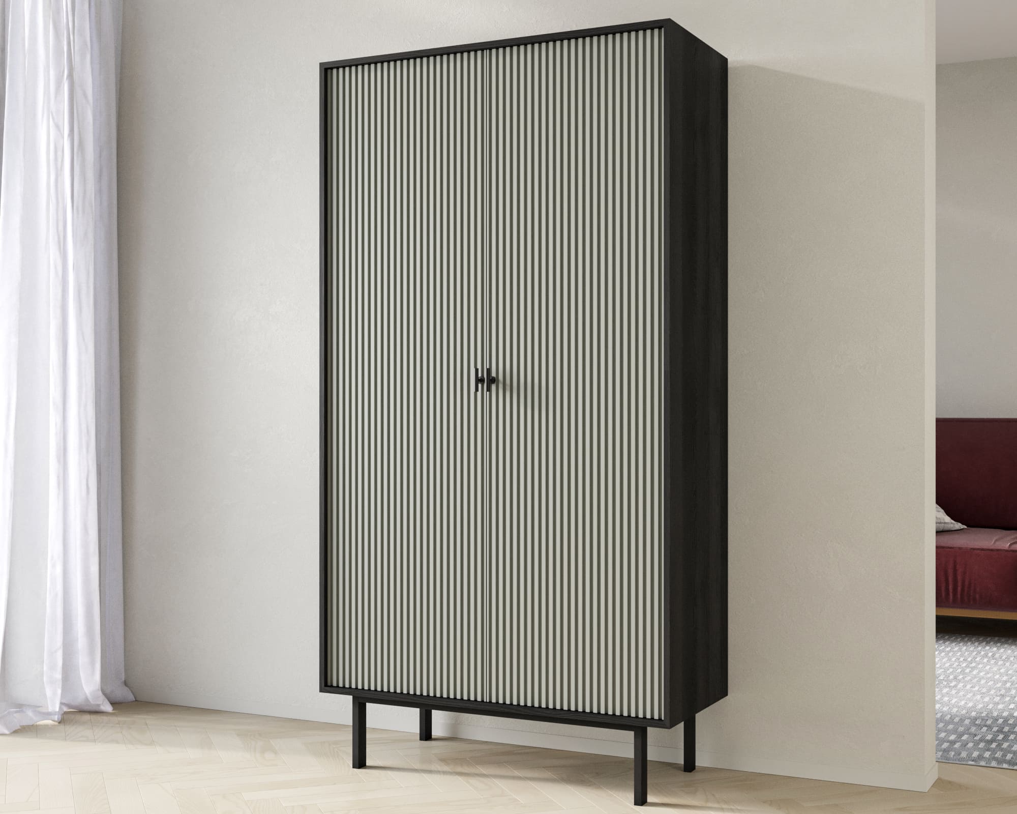 Шкаф двухдверный "Emerson" арт EM091/gray/L