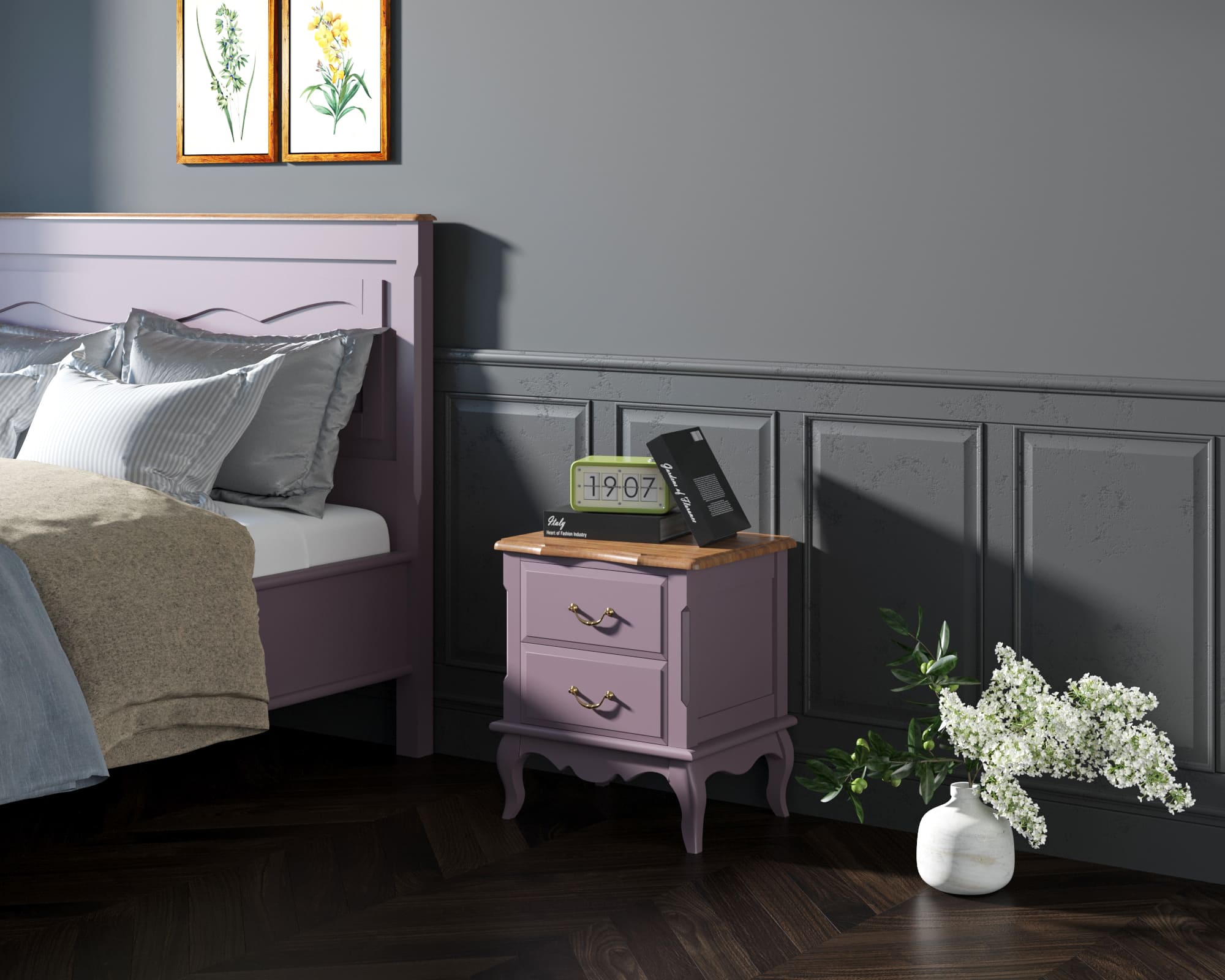 Тумба leontina Lavanda на два ящика арт ST9302/2L