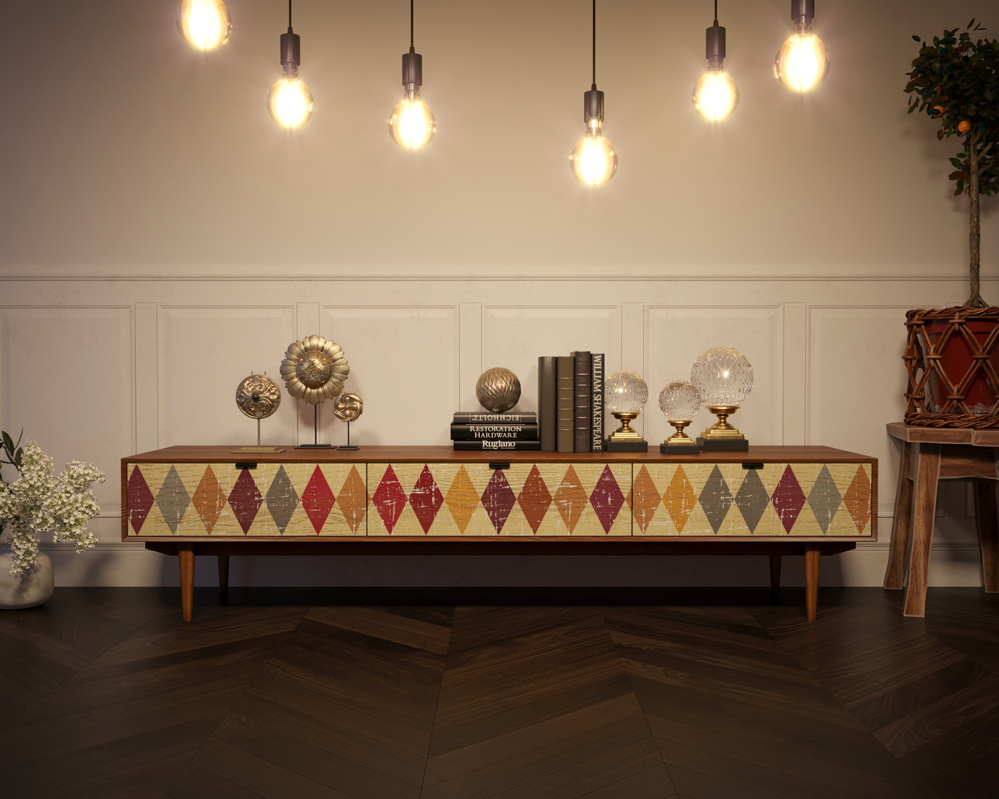 Консоль под TV "Bruni print" с ящиками