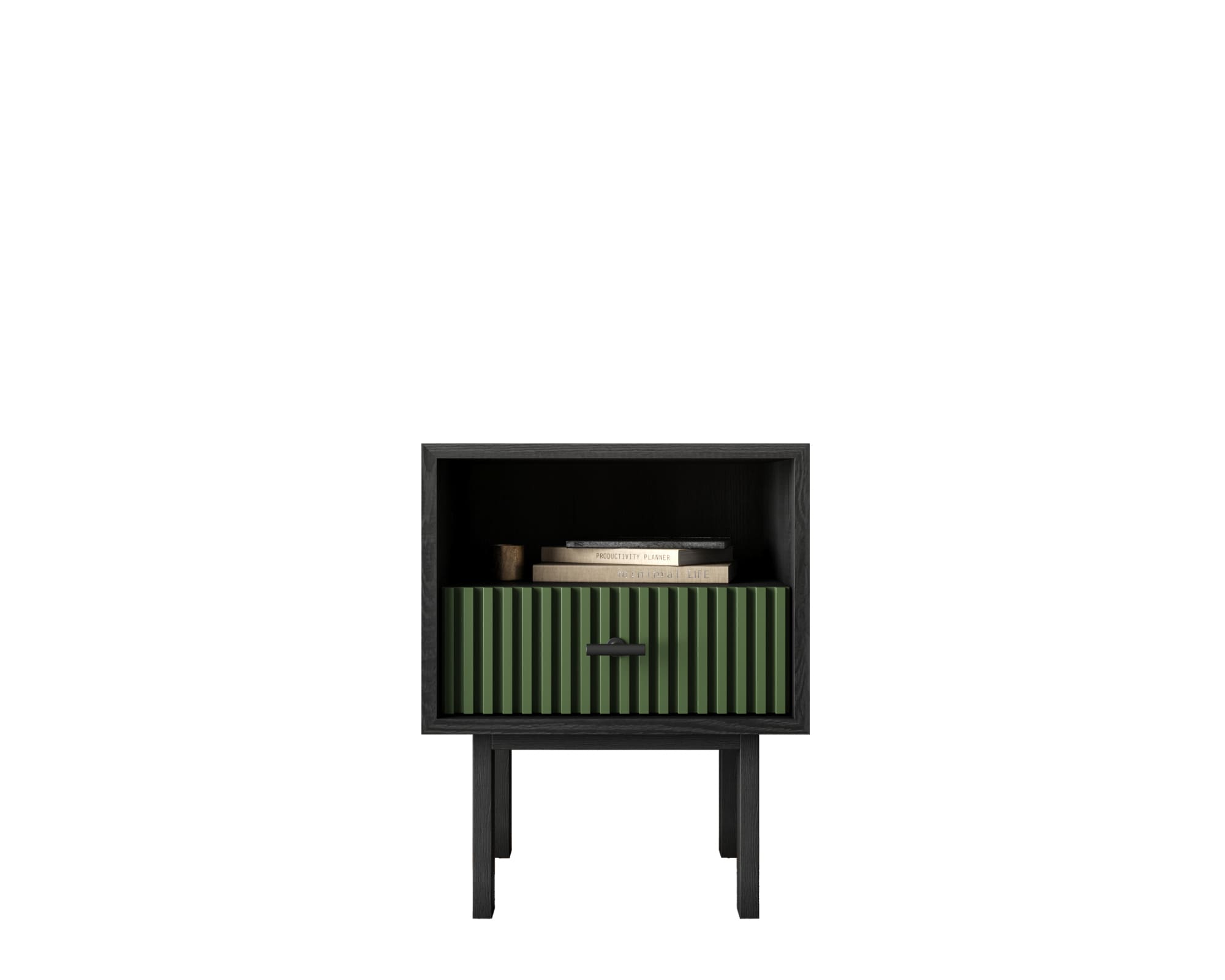 Тумбочка с нижним ящиком "Emerson" арт EM17/green/L