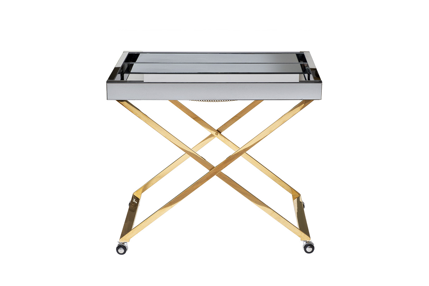 KFG134 Стол сервировочный матовый, н/ж сталь золото