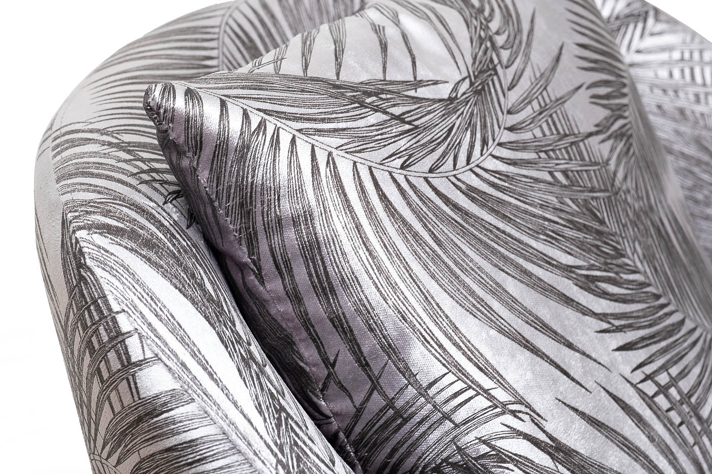 Кресло Verona вращающееся, вельвет, принт листья Valdes110-SER/ хром