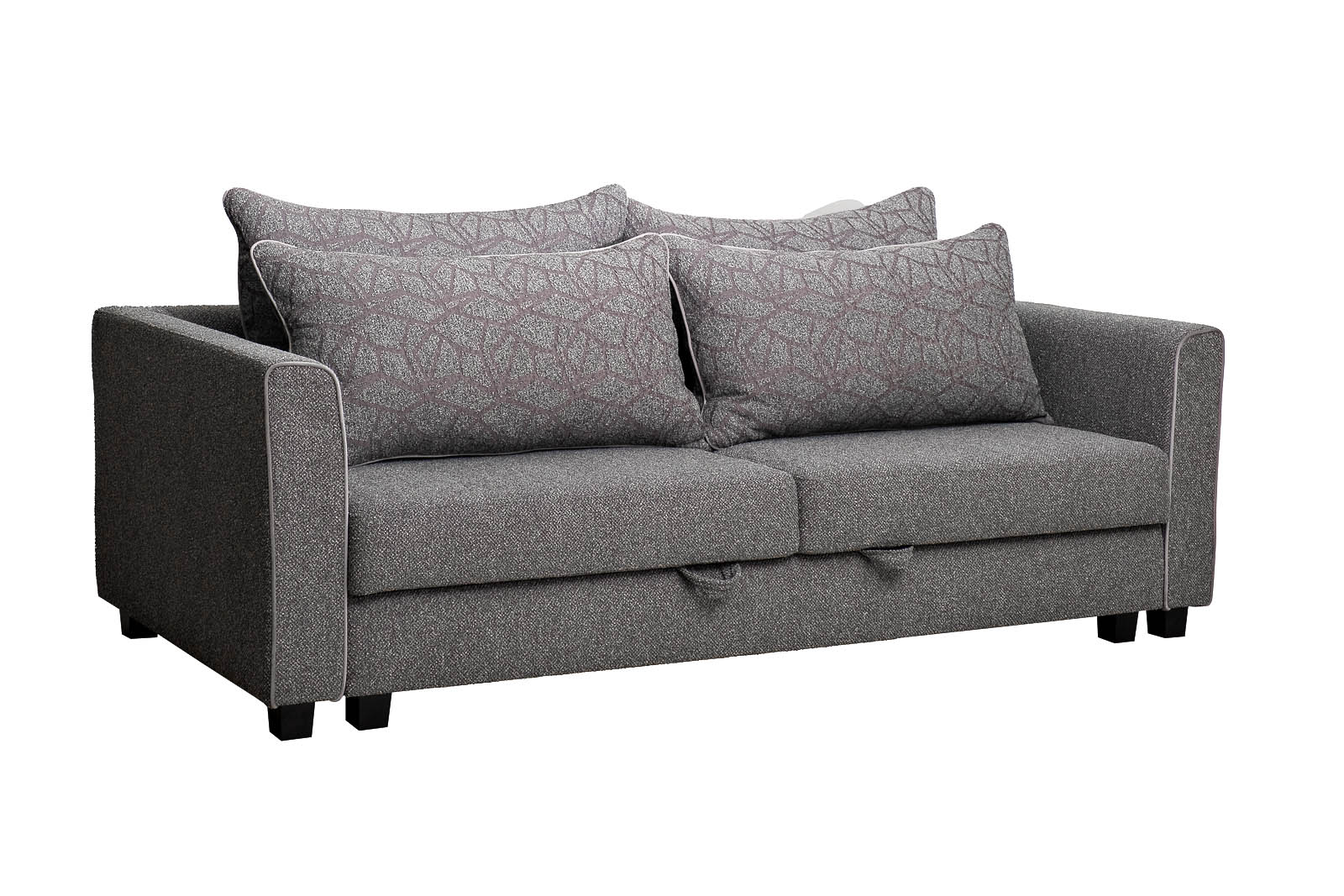 Диван Marco трехместный раскладной, букле серый Flona SER+Buta SER