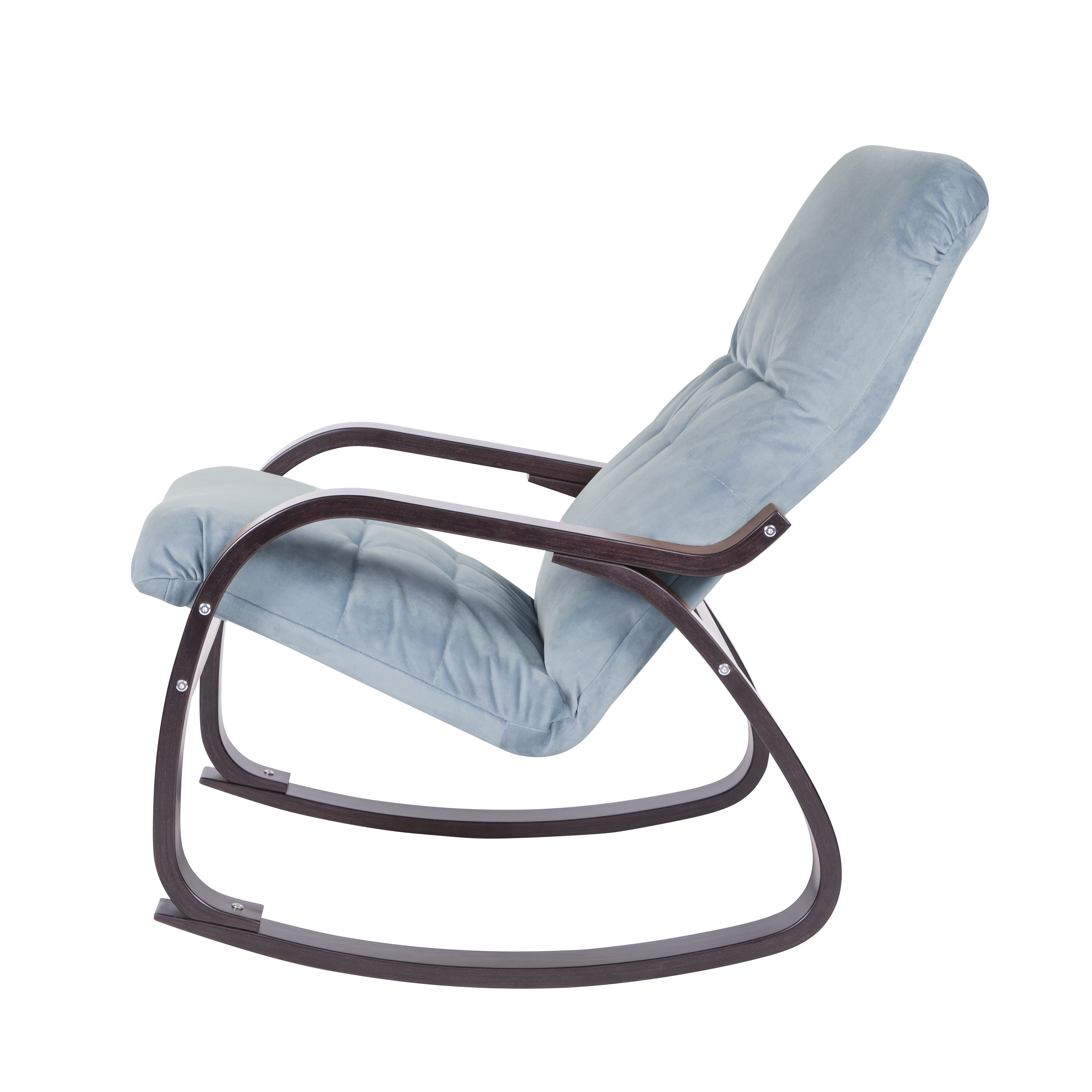  Кресло-качалка Лайма  фреш 11 голубой каркас  Орех