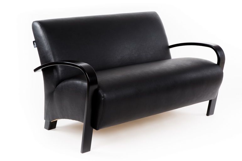 диван Балатон  Экокожа черный каркас  Венге структура