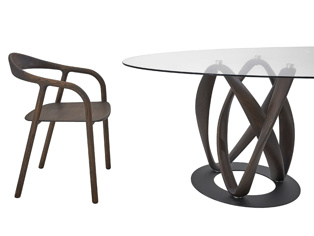 Стол Инфинити овальный стекло двойной 2200