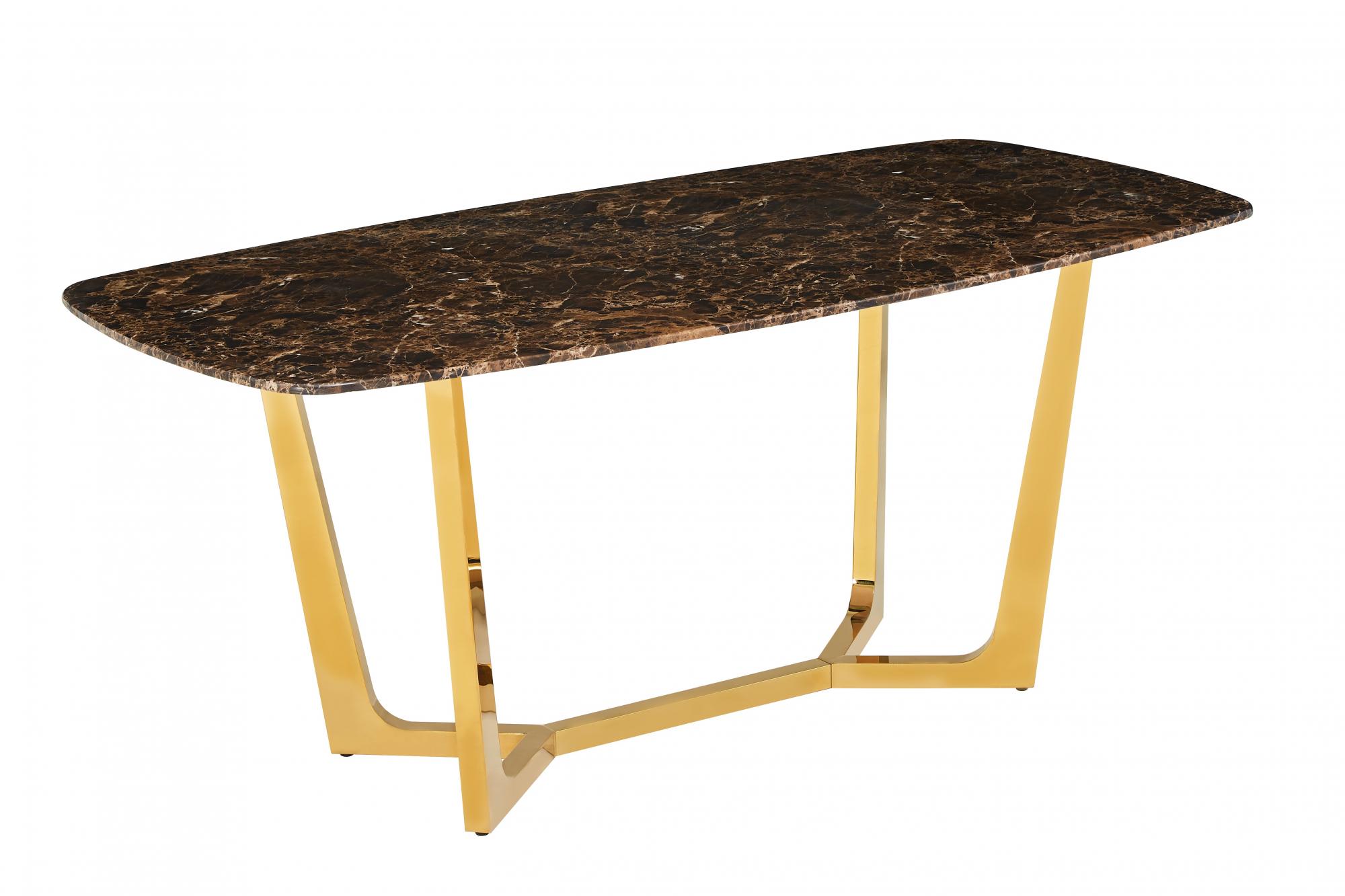 Стол обеденный Ланс DT-2852M,160х90х75 см, белая керамика/золотой