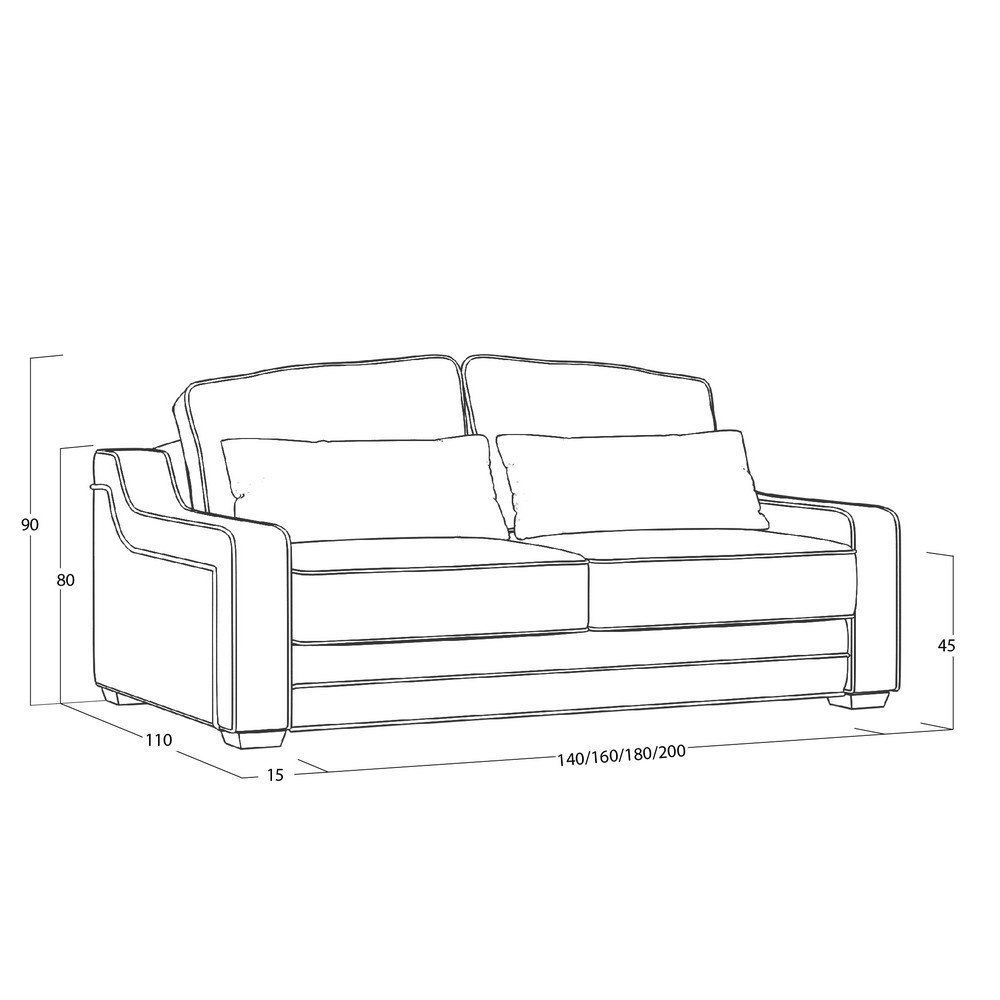 Диван Linea (с механизмом) DLi-I-180-K03-KaB40-B18