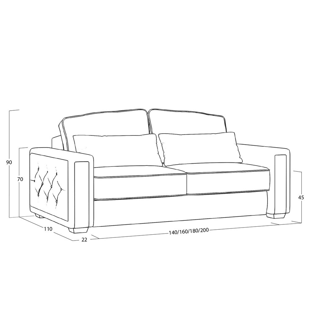 Диван Diamante (с механизмом) DDi-I-180-K03-Ka-0371