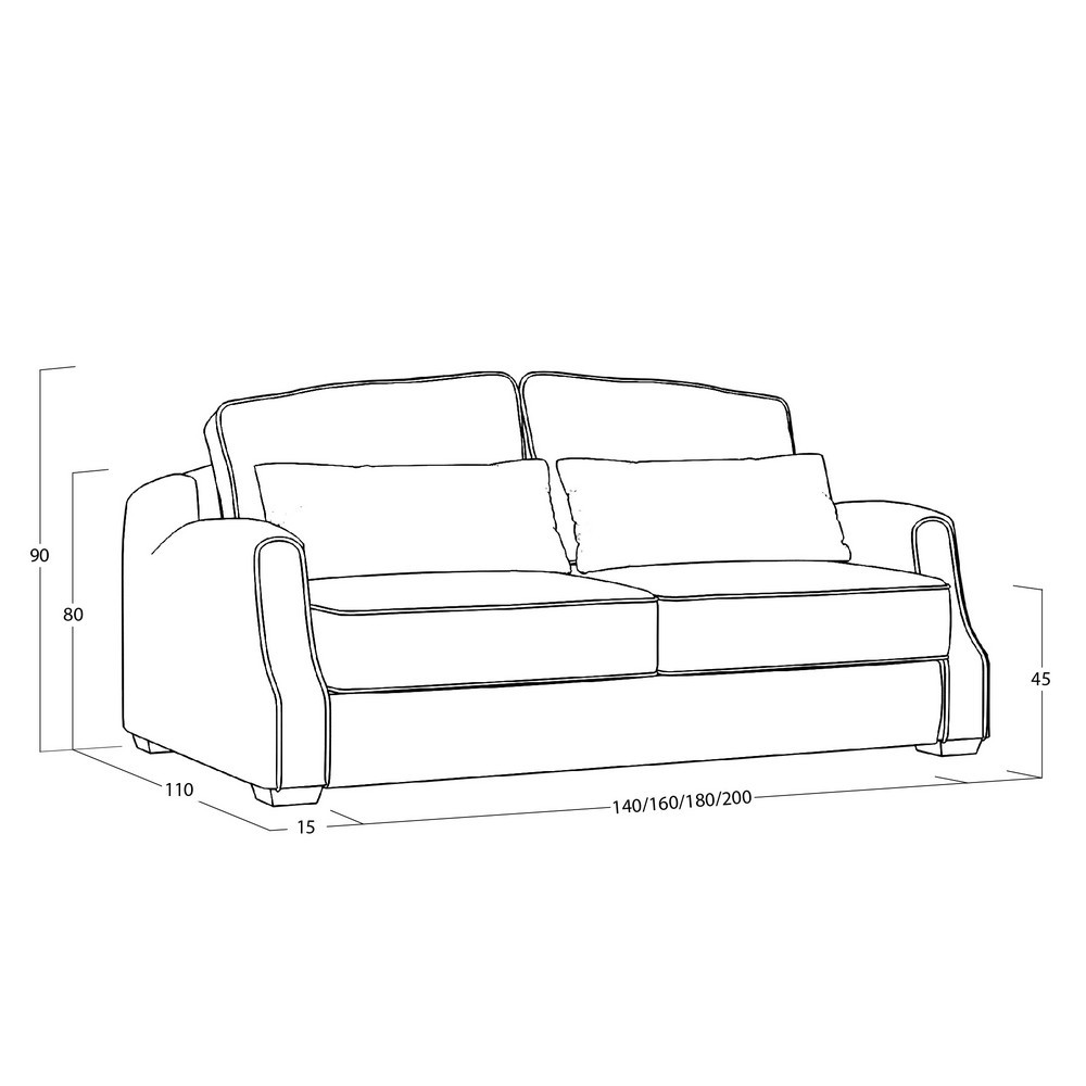 Диван Corsa (с механизмом) DCr-I-180-K03-KaB40-0371