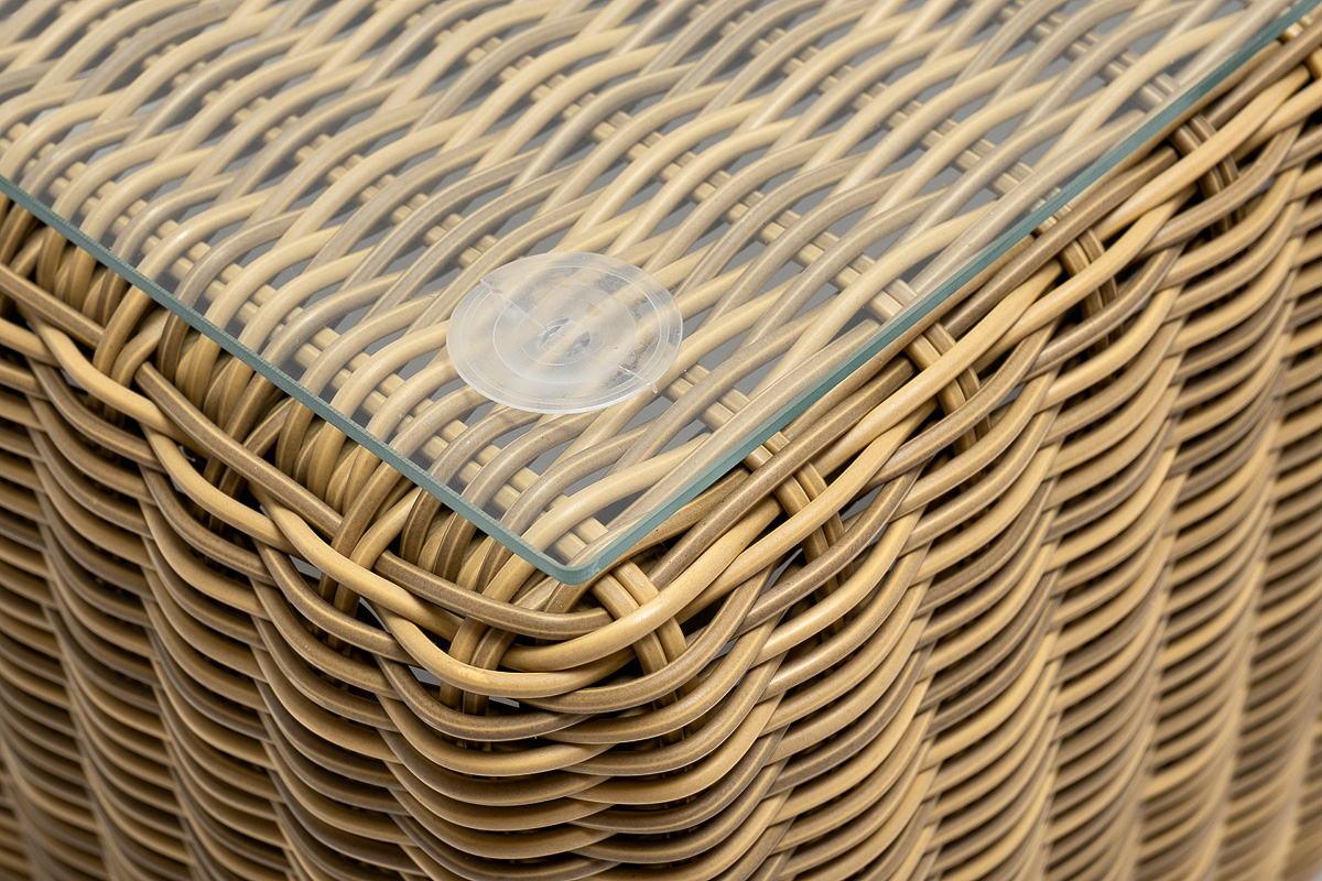 "Боналли" лаунж-зона из искусственного ротанга, цвет соломенный 