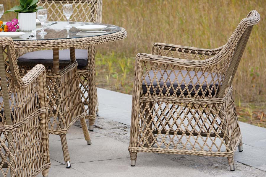 "Эспреззо" плетеный круглый стол, диаметр 118 см, цвет соломенный