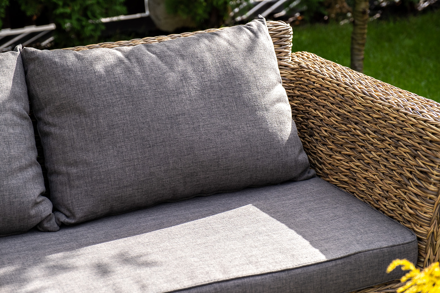 "Капуто" диван из искусственного ротанга (гиацинт) двухместный, цвет соломенный