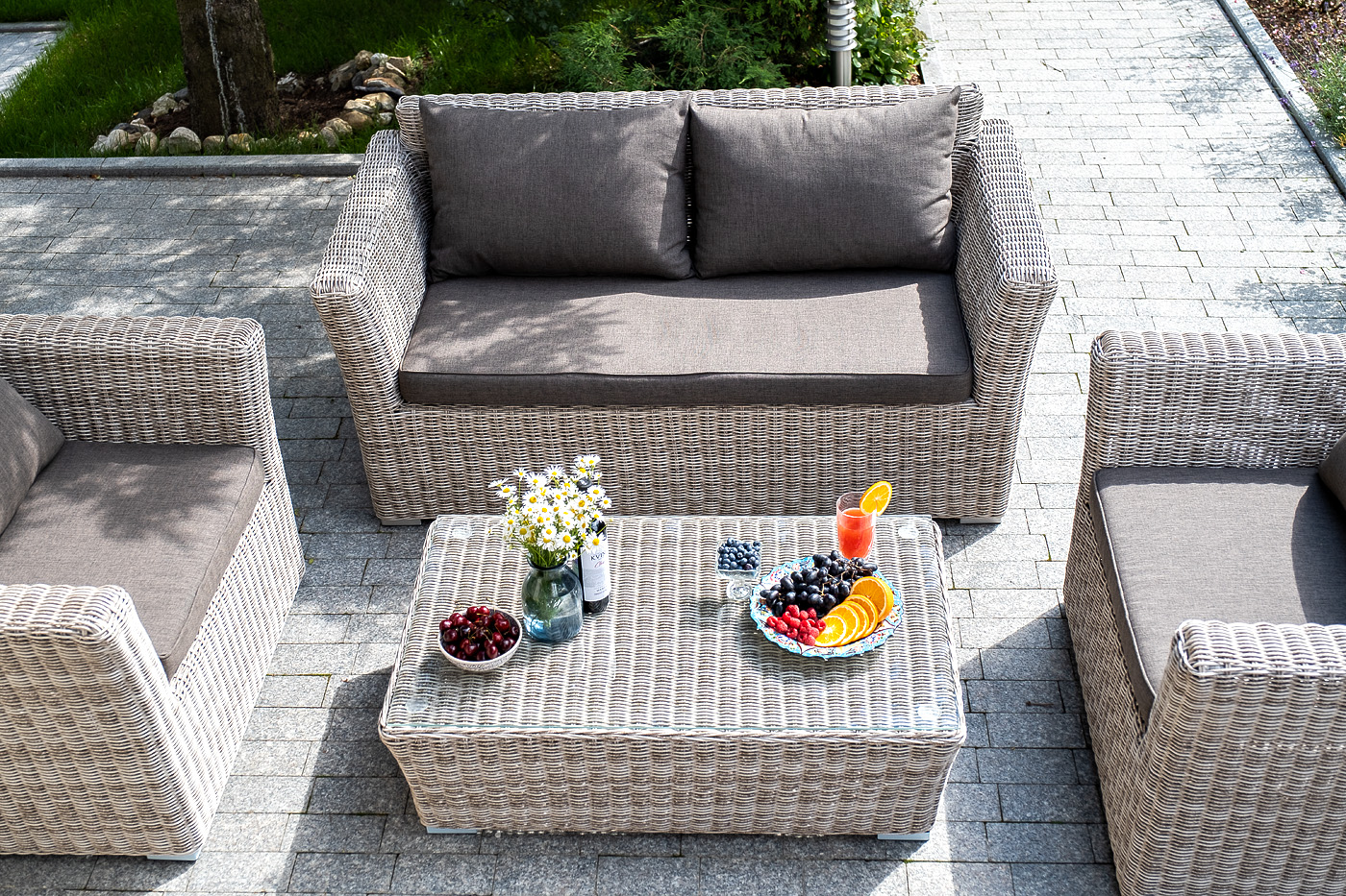 "Капуто" диван из искусственного ротанга двухместный, цвет бежевый