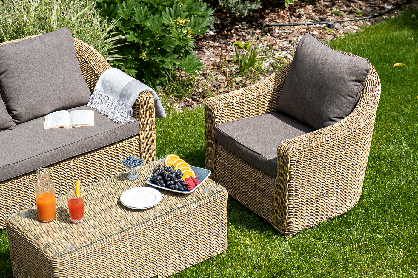 "Копаннини" кресло из искусственного ротанга, цвет соломенный