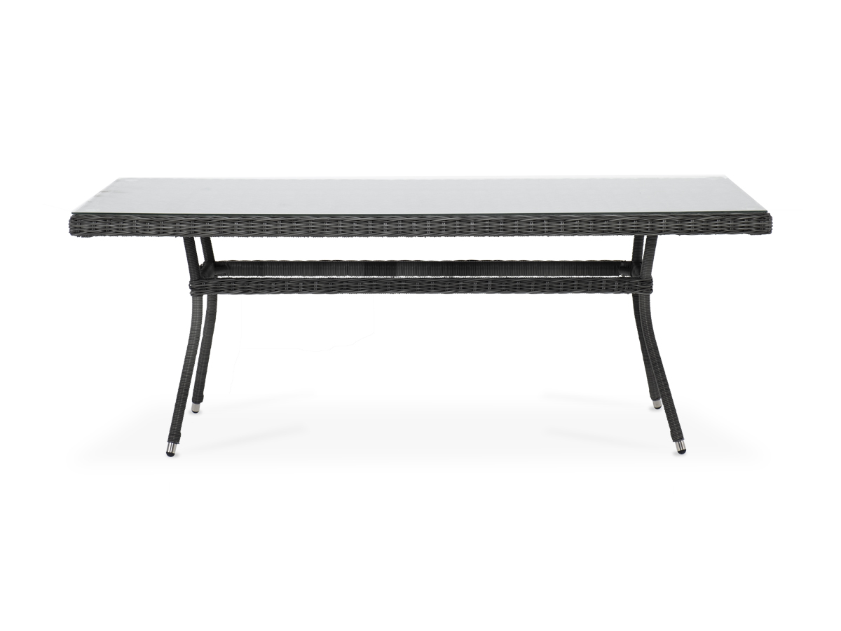 "Латтини" плетеный стол из искусственного ротанга 200х90см, цвет графит