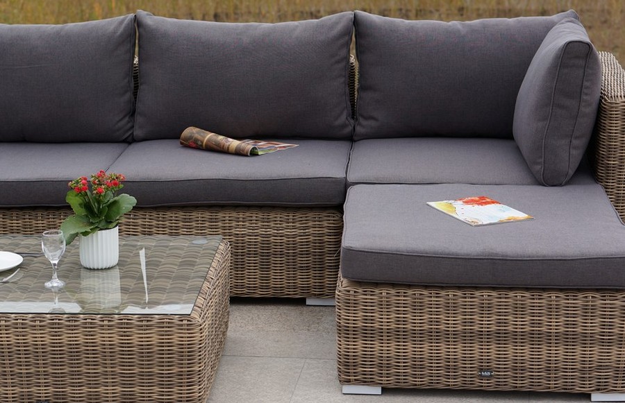 "Лунджи" модуль диванный угловой с подушками, цвет соломенный