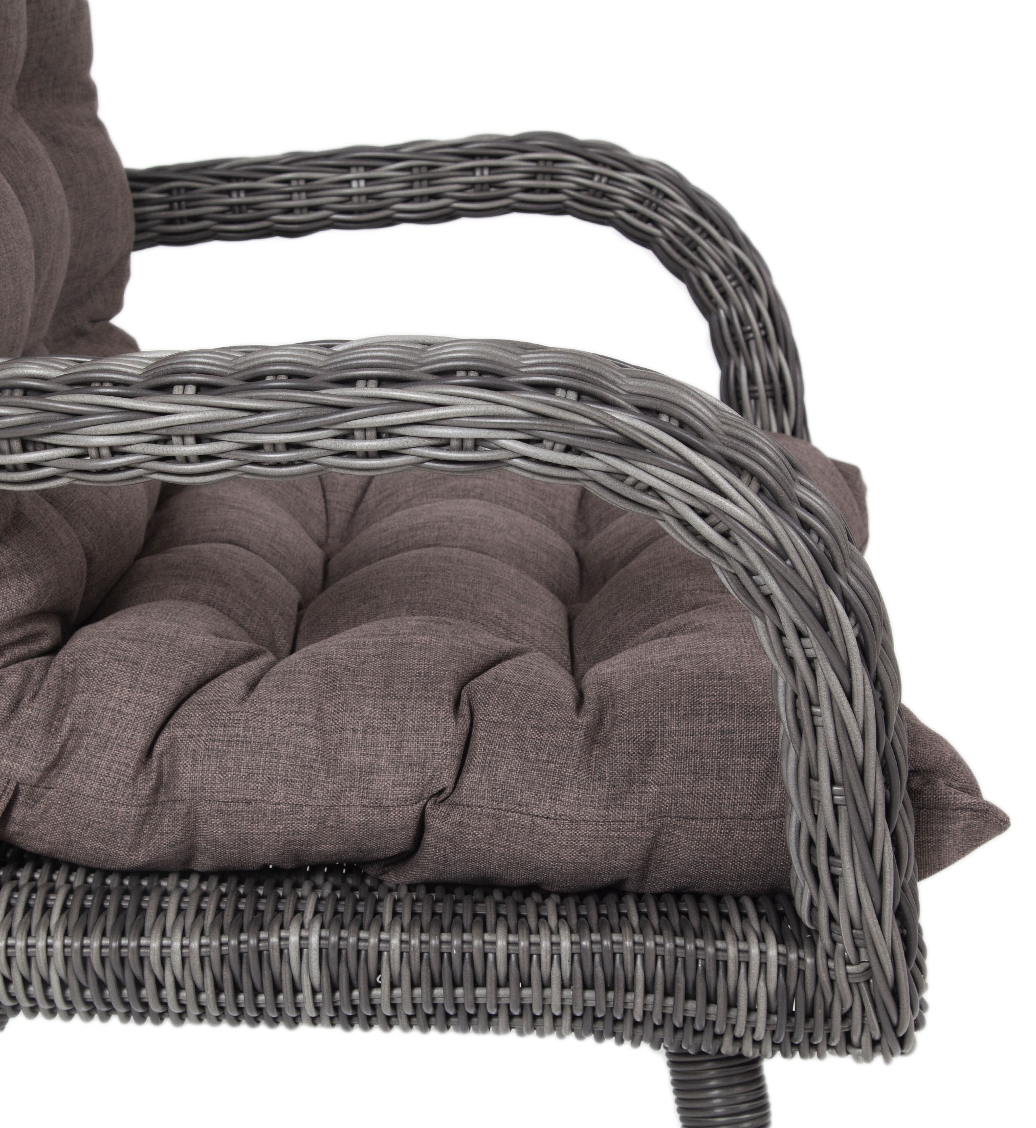 "Таррагона" кресло плетеное с подушками, цвет графит