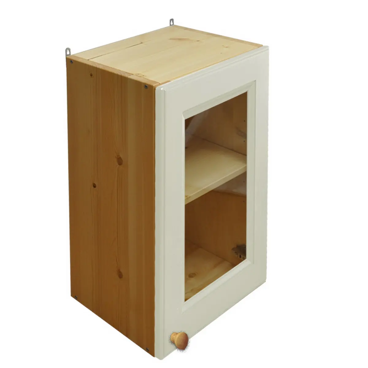 Шкаф настенный со стеклом Весури арт. 241 слоновая кость