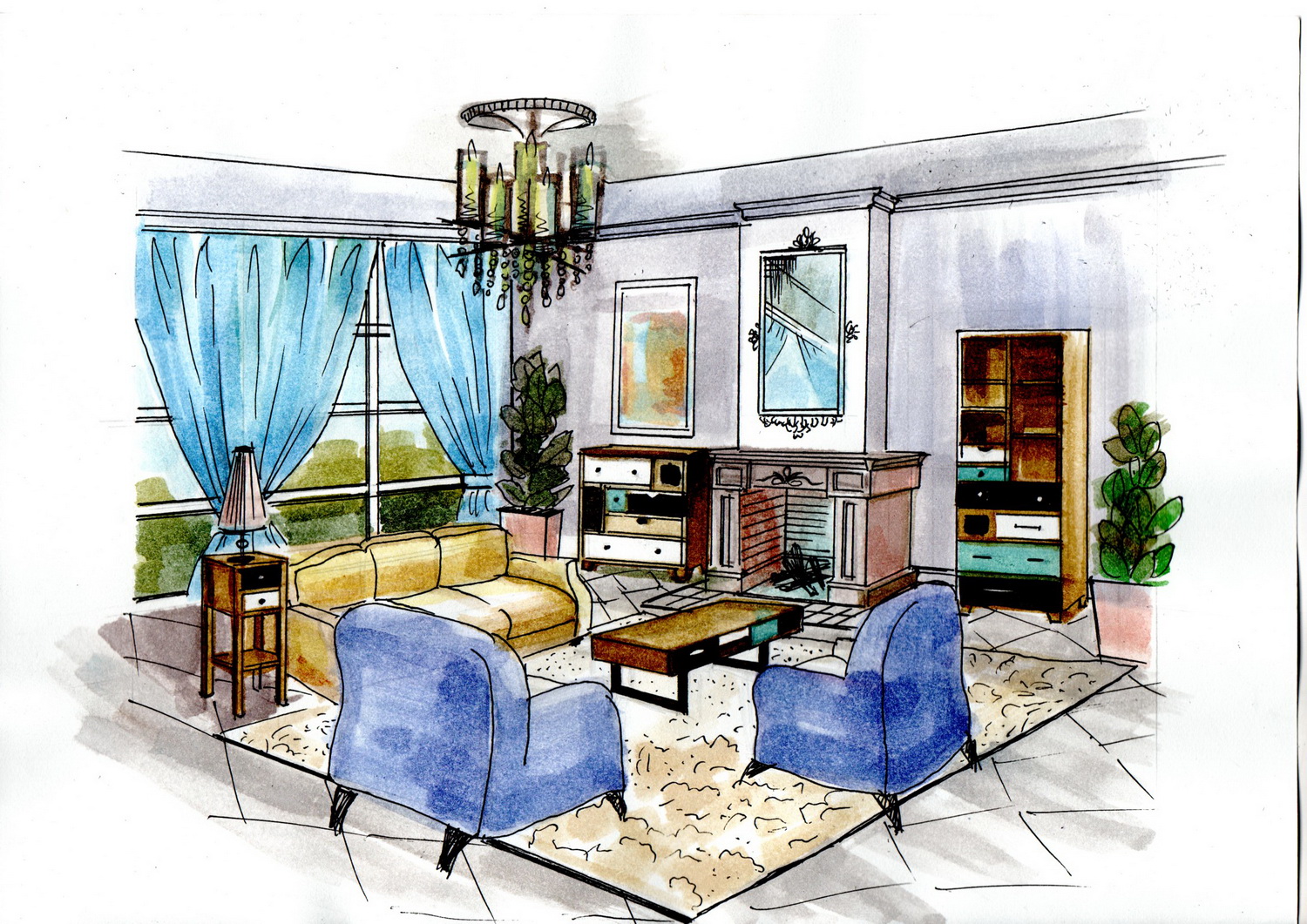 Гостиная Акварель